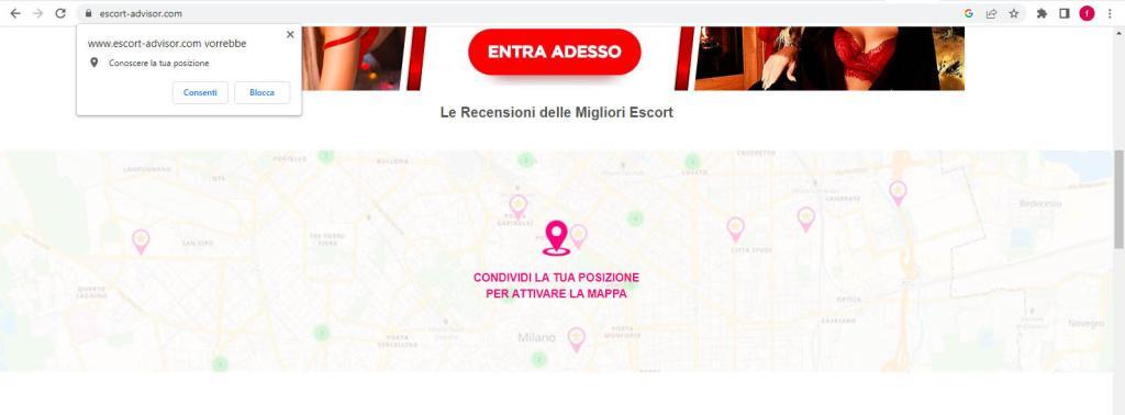 mappa di escort advisor geolocalizzazione