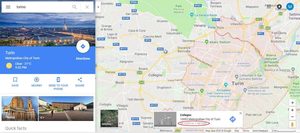 come trovare coordinate su google maps