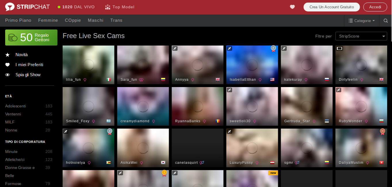 Stripchat webcam per adulti Immagine