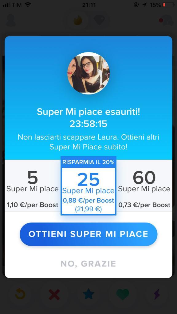 super like tinder quanto costano prezzo