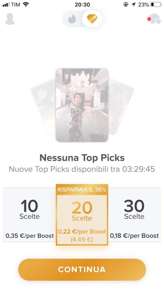 tinder top picks come funziona costo prezzo