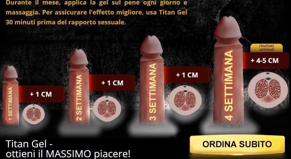 titan gel di quanto aumenta le dimensioni del pene