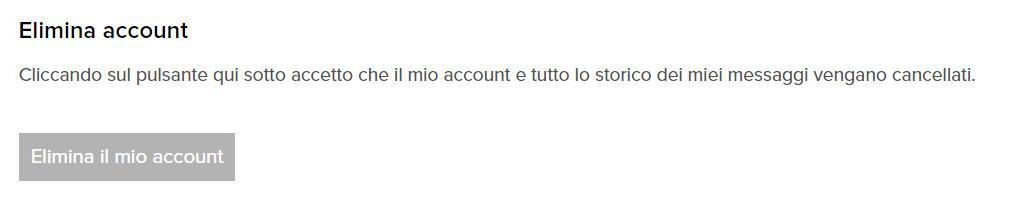 come eliminare account su Provocami