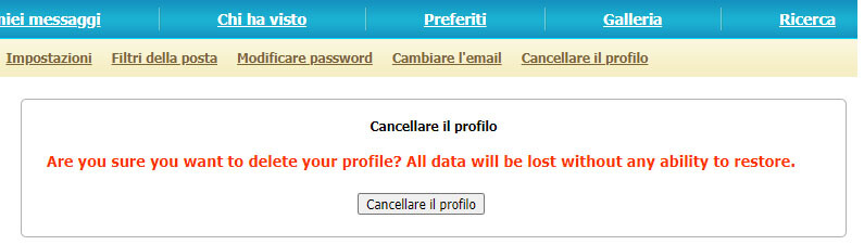 come eliminare il profilo su fdating