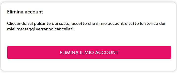 come eliminare profilo account su senzaregole