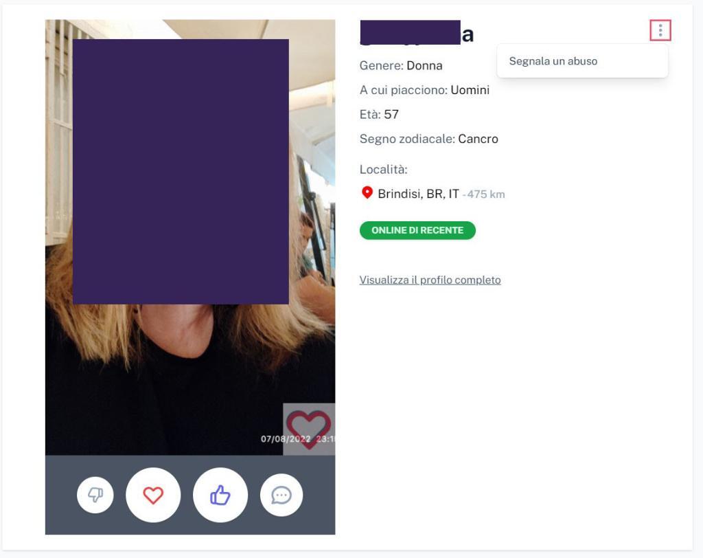 come segnalare un profilo su lovepedia