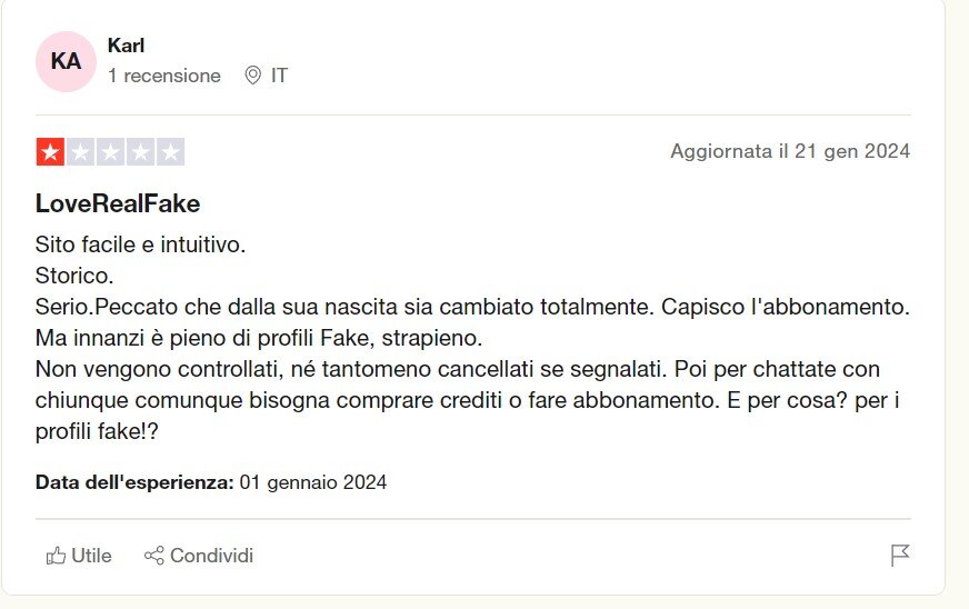 opinioni pareri degli utenti su lovepedia